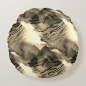 音の衝撃と奇妙な抽象芸術モザイク ラウンドクッション (正面)