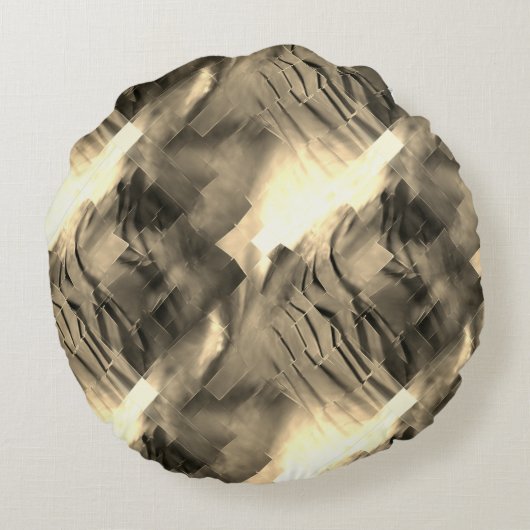 音の衝撃と奇妙な抽象芸術モザイク ラウンドクッション (裏面)