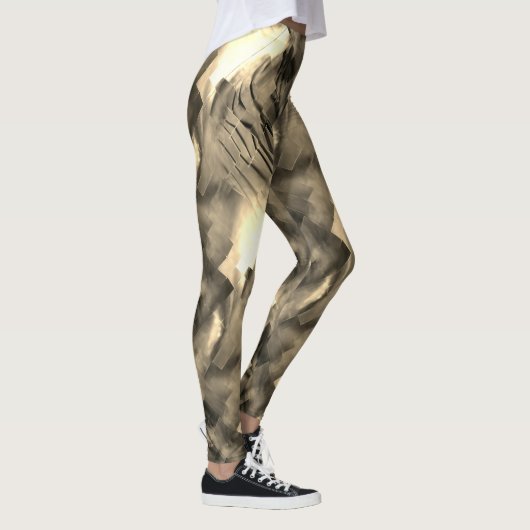 音の衝撃と奇妙な抽象芸術モザイク レギンス (右)