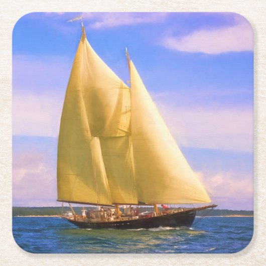 音を鳴らす スクエアペーパーコースター (正面)