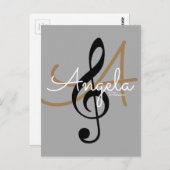 音インスパイア楽，名前を持つ高音のクレフ、 音符記号クール, ポストカード (正面/裏面)