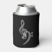 音カッコいい楽 – 高音と低音のクレフ、 音符記号クーラーボックス 缶クーラー (缶正面)