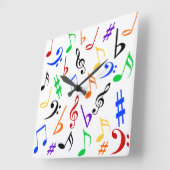 音カラフル楽時計 スクエア壁時計 (傾斜)