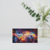 音カラフル楽音背景 名刺 (スタンド正面)