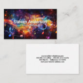 音カラフル楽音背景 名刺 (正面/裏面)