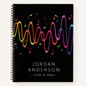 音カラフル波音符名及び文字 ノートブック (正面)