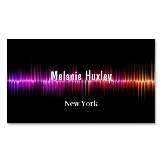 音カラフル波 マグネット名刺 (正面)