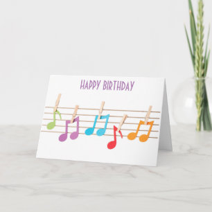 音カラフル符誕生日願い カード
