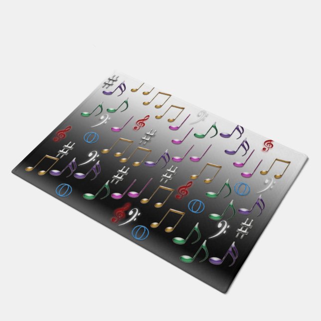 音カラフル符 ドアマット (アングル)