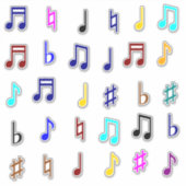 音カラフル音と記号 シール (正面)