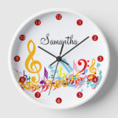 音パーソナライズされたカラフル音 壁時計 (正面)