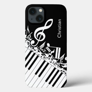 音パーソナライズされたクール音とピアノ鍵 iPhone 13ケース