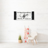 音パーソナライズされた楽バナー(白黒) 横断幕 (インサイチュ)