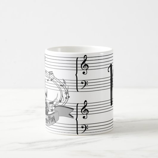 音パーソナライズされた楽・ギターテーマ用コーヒーマグ コーヒーマグカップ (中央)