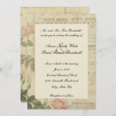 音ビクトリアン楽バラ結婚式招待状 招待状 (正面/裏面)