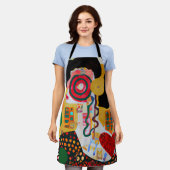 音ポップ・アートの楽 エプロン (着用した状態)