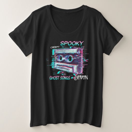音不気味引用文ロボットナースハロウィーン プラスサイズTシャツ (デザイン正面)
