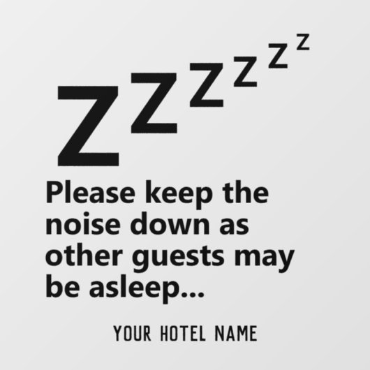 音保を下げて。ゲストは眠っている ウィンドウサイン (シート)