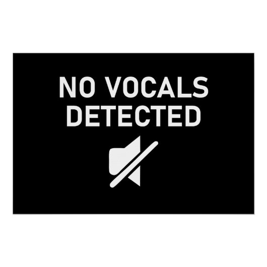 音声が検出されないオミニマルーディオデザイン ポスター (正面)