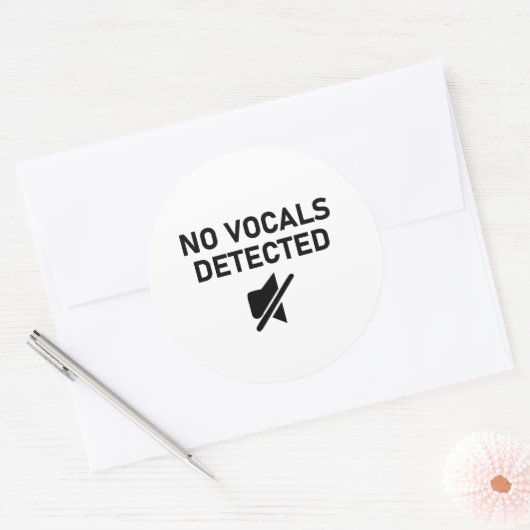 音声が検出されないオミニマルーディオデザイン ラウンドシール (封筒)