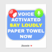 音声アクティブSay大声で紙タオル今 シール (シート)