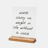 音声アクリルのサインなしで アクリルサイン (傾斜)