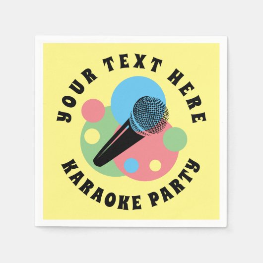音声カスタムマイクのロゴ付きカラオケパーティーナプキン スタンダードカクテルナプキン (正面)
