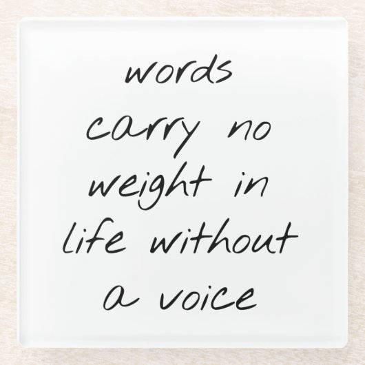 音声ガラスのコースターなしで ガラスコースター (正面)