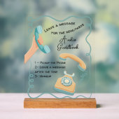 音声ゲストブックメッセージのドードルお洒落サイン アクリルサイン (ニュートラル)