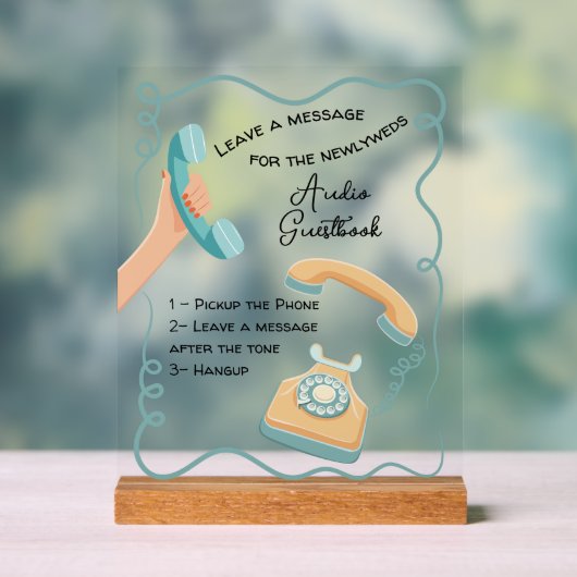 音声ゲストブックメッセージのドードルお洒落サイン アクリルサイン (ニュートラル)