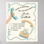 音声ゲストブックメッセージのドードルお洒落サイン ポスター (正面)