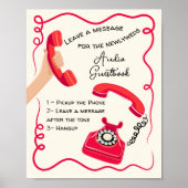 音声ゲストブックメッセージのドードルお洒落サイン ポスター (正面)