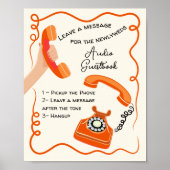 音声ゲストブックメッセージのドードルお洒落サイン ポスター (正面)