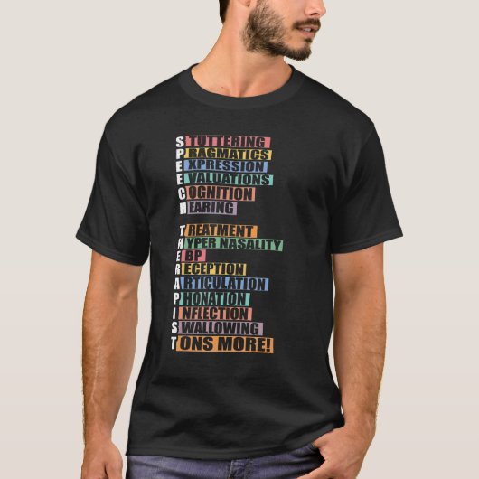 音声セラピスト言語病理学者SLPセラピー Tシャツ (正面)