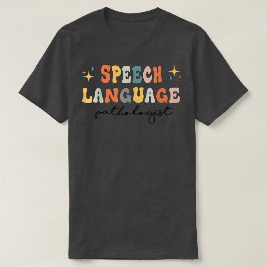 音声セラピー言語病理医レトロS Tシャツ (デザイン正面)