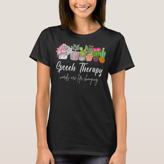 音声セラピーSLP音声言語病理学かわいい Tシャツ (正面)