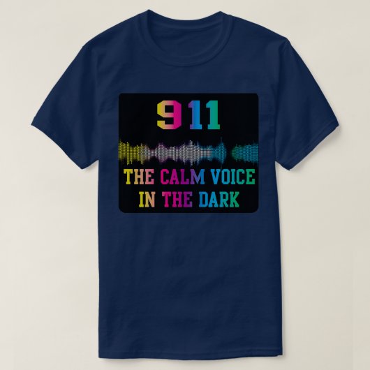 音声ディスパッチャ暗い911 Raの静かな声 Tシャツ (デザイン正面)