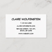 音声バブルおもしろいレトロ漫画ブック 名刺 (裏面)