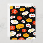 音声バブルのハロウィーン ポストカード (正面/裏面)