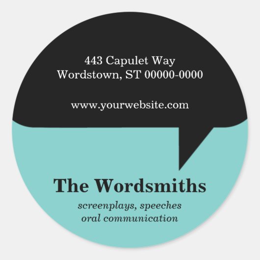 音声バブルステッカー ラウンドシール (正面)