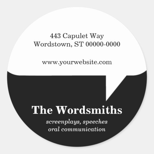 音声バブルステッカー ラウンドシール (正面)