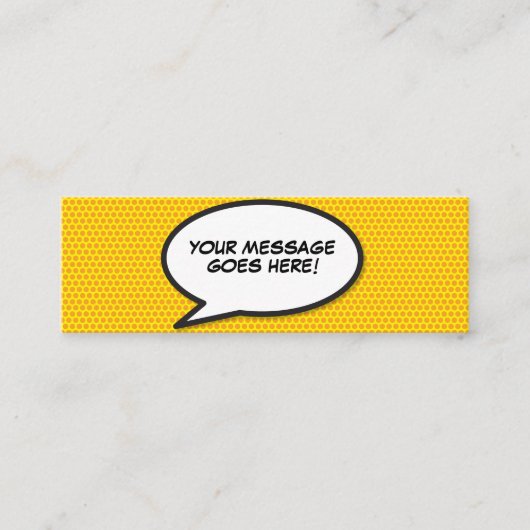 音声バブルメッセージおもしろいレトロ漫画ブック スキニー名刺 (正面)