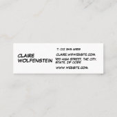 音声バブルメッセージおもしろいレトロ漫画ブック スキニー名刺 (裏面)