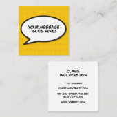 音声バブルメッセージおもしろいレトロ漫画ブック スクエア名刺 (正面/裏面)