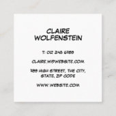 音声バブルメッセージおもしろいレトロ漫画ブック スクエア名刺 (裏面)