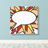 音声バブルモダンおもしろいトレンディー漫画帳 キャンバスプリント (インサイチュ (ウッドフロア))