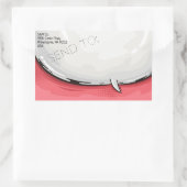 音声バブル漫画デザイン赤bkgd 長方形シール (バッグ)