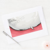 音声バブル漫画デザイン赤bkgd 長方形シール (封筒)