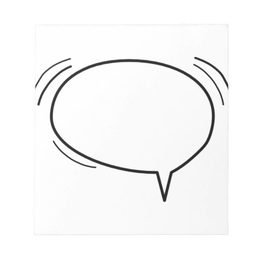 音声バブル – 独自の文字を追加！ ノートパッド (正面)