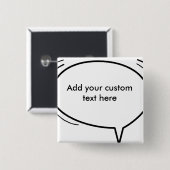 音声バブル – 独自の文字を追加！ 缶バッジ (正面&裏面)